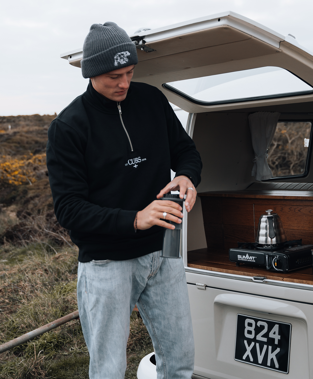 Kernow Black Quarter Zip