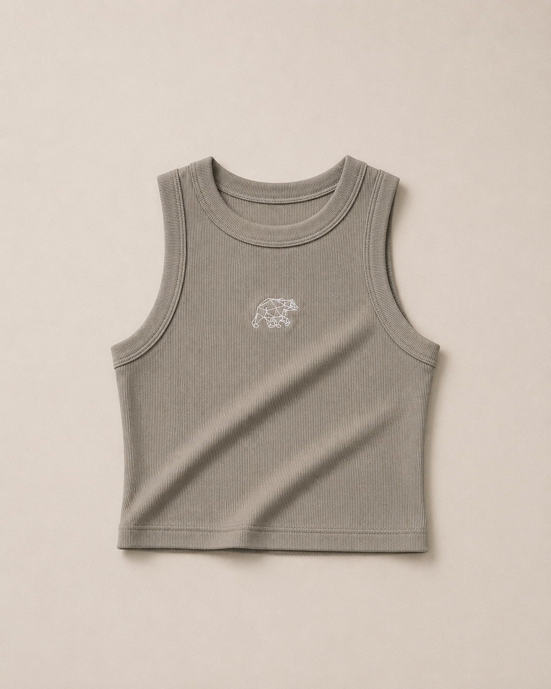 Bear Basic Ribbed Vest - Khaki