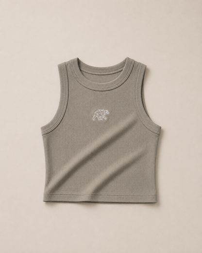 Bear Basic Ribbed Vest - Khaki