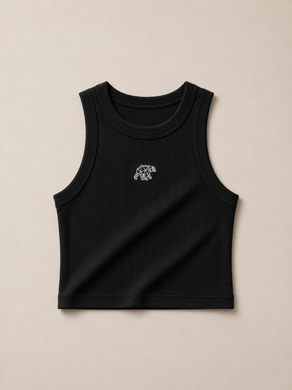 Bear Basic Ribbed Vest - Black