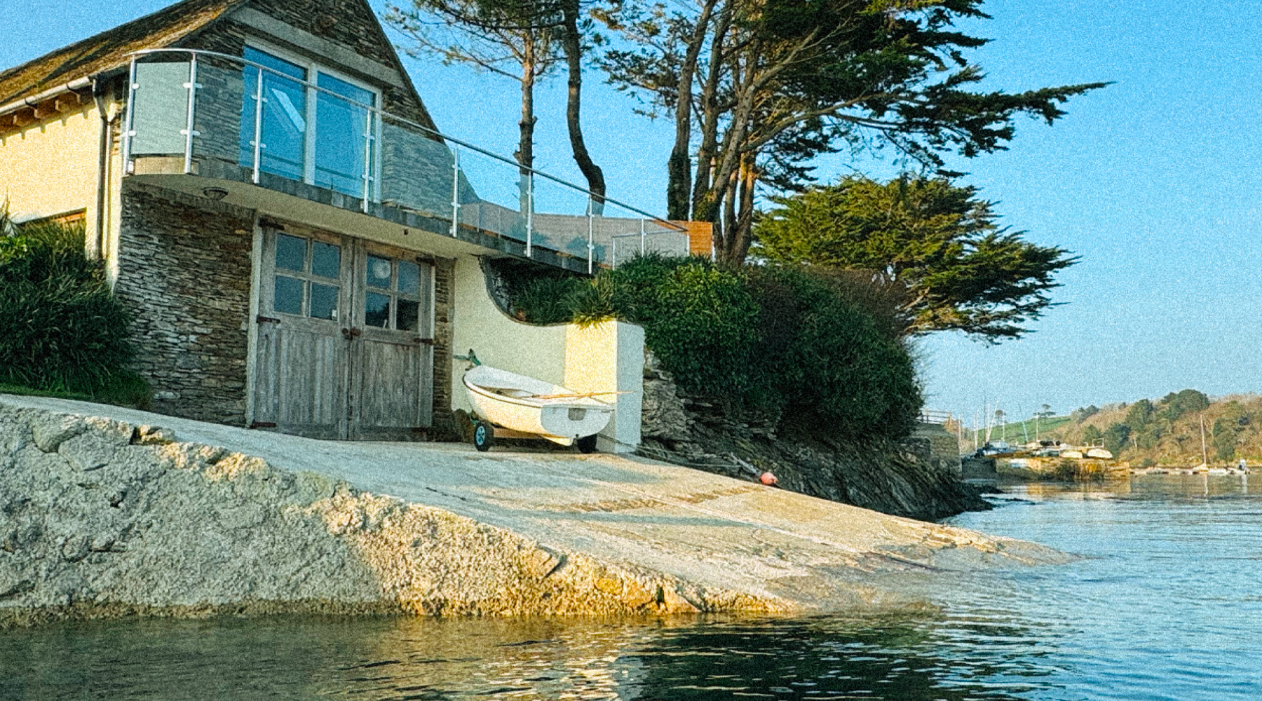 A house above the water on the Cornish coast