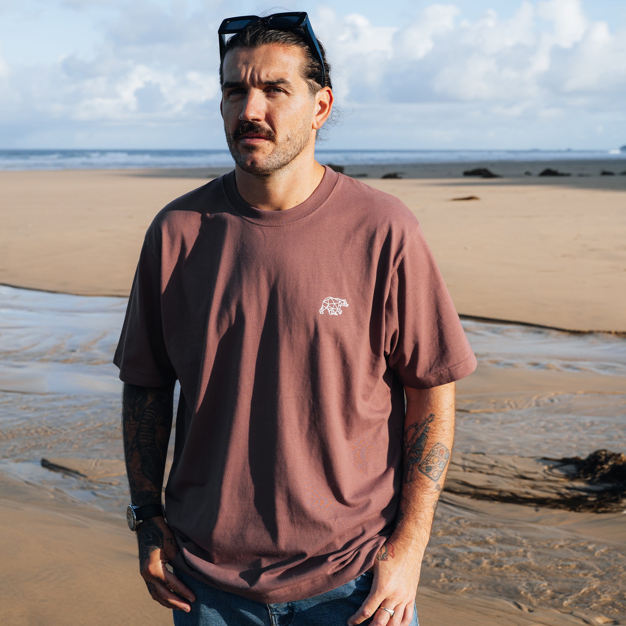 3 Tier Heavyweight Relaxed Fit T-Shirt - Blackcurrant