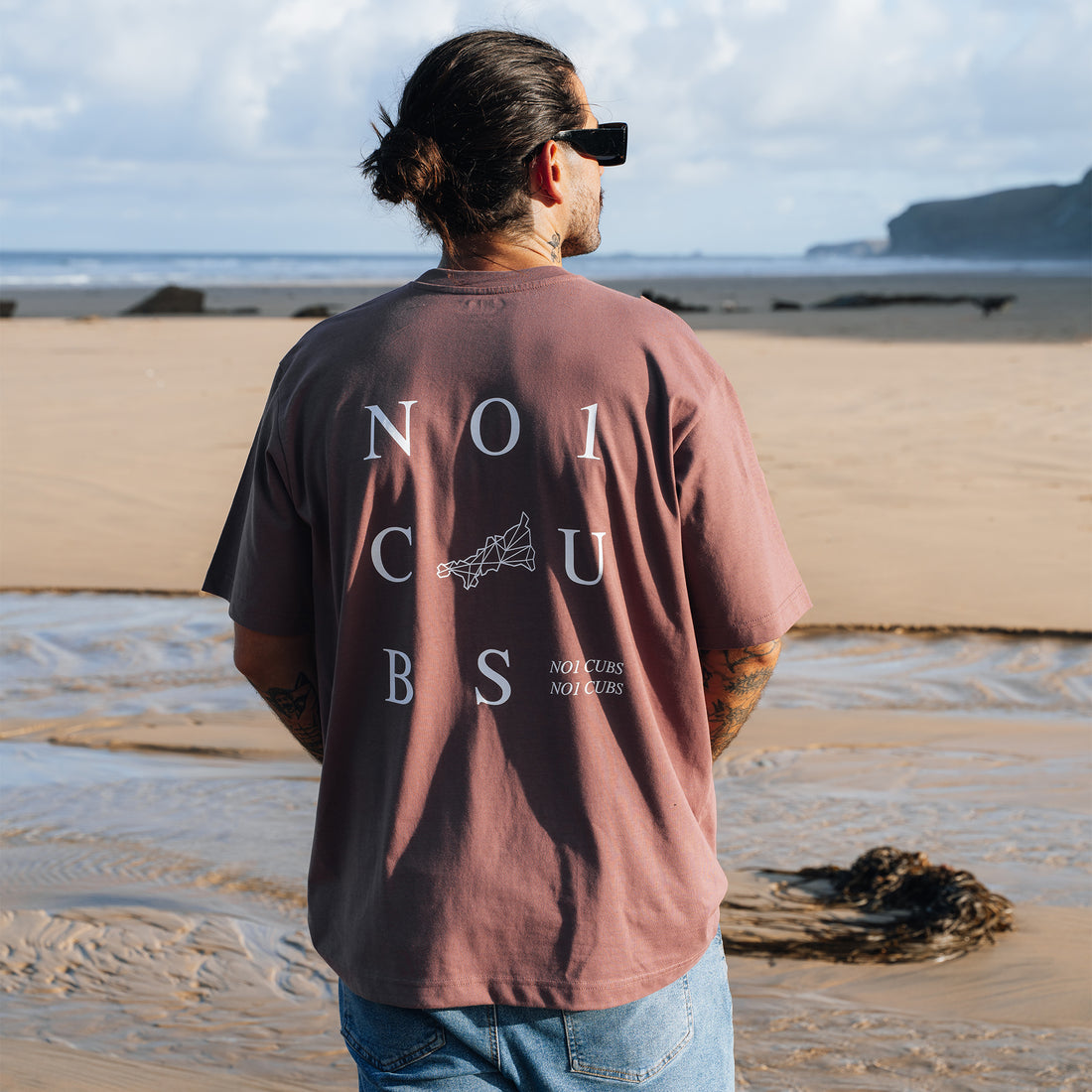 3 Tier Heavyweight Relaxed Fit T-Shirt - Blackcurrant