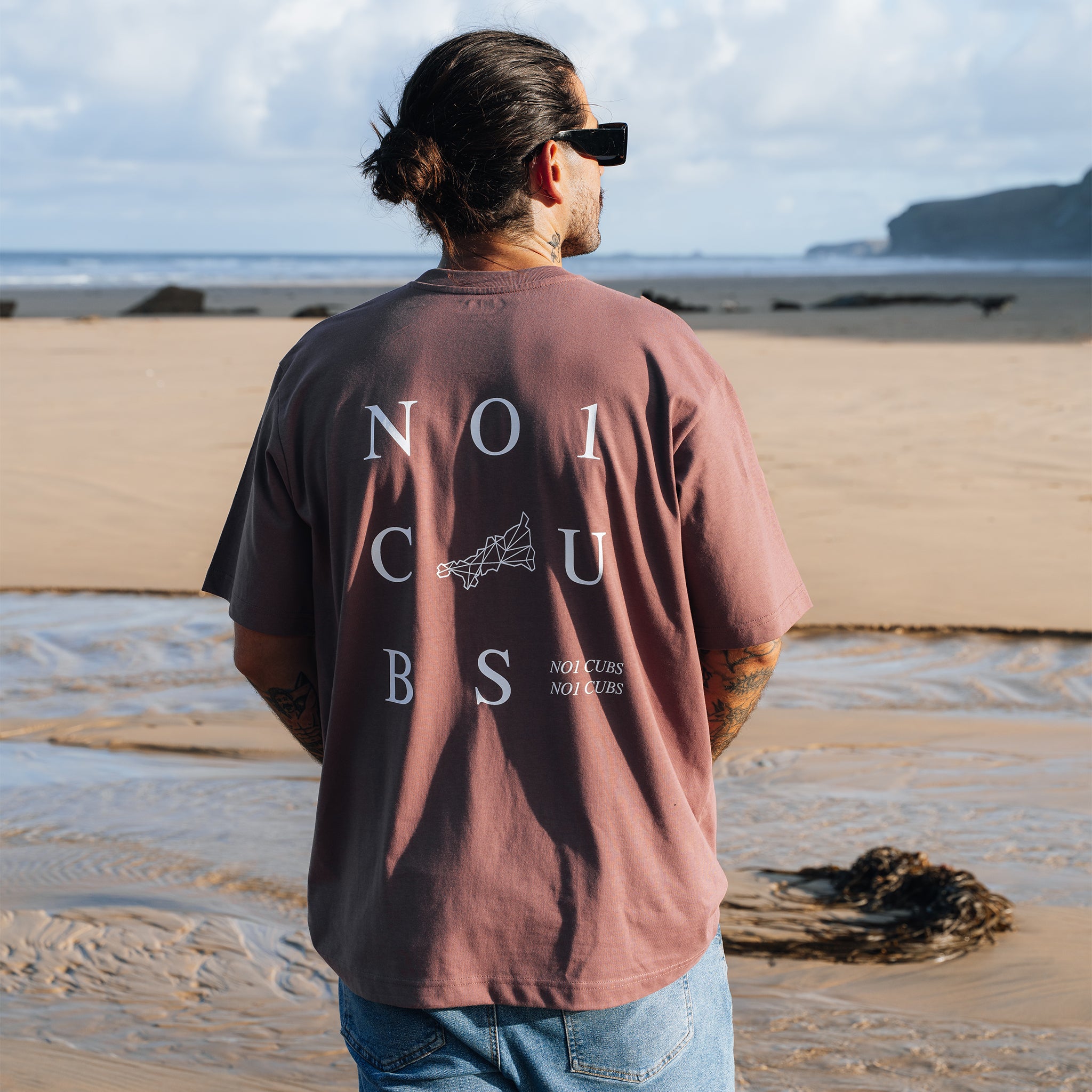 3 Tier Heavyweight Relaxed Fit T-Shirt - Blackcurrant