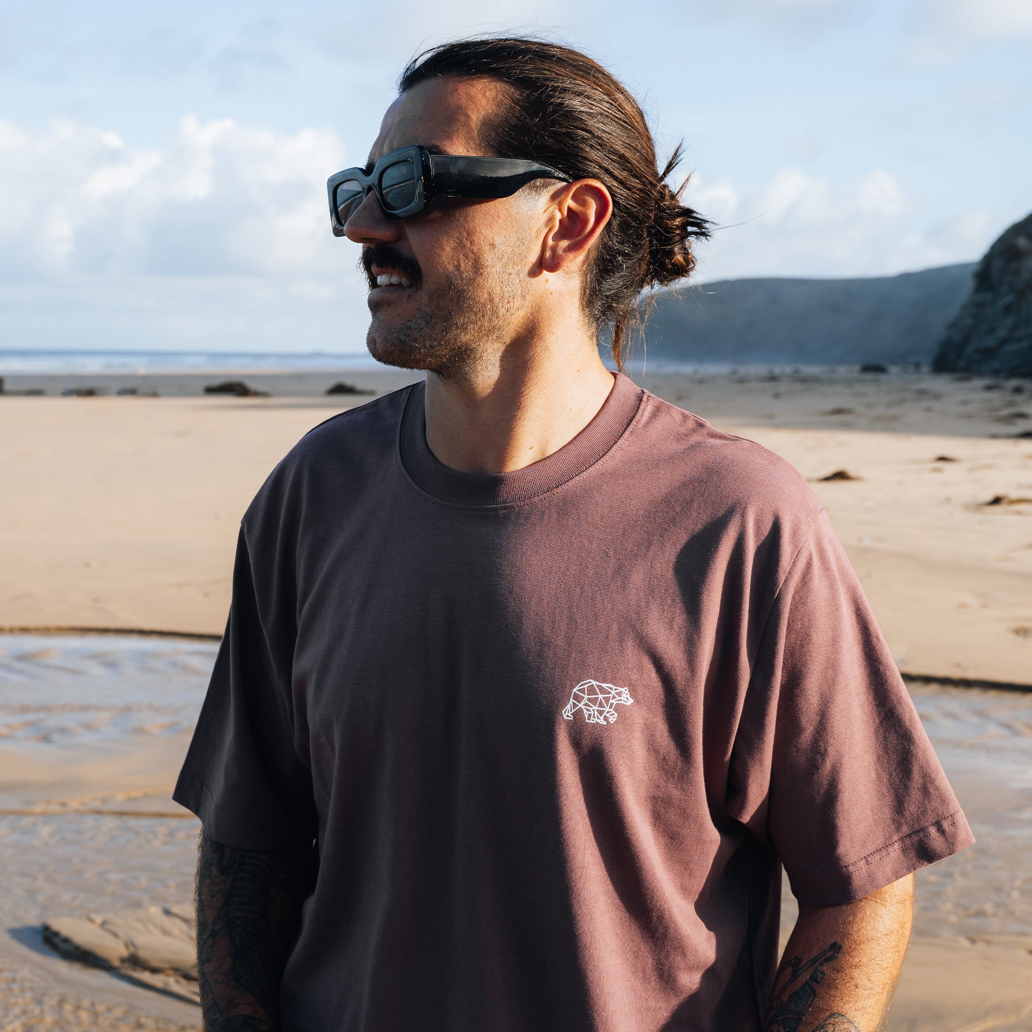 3 Tier Heavyweight Relaxed Fit T-Shirt - Blackcurrant