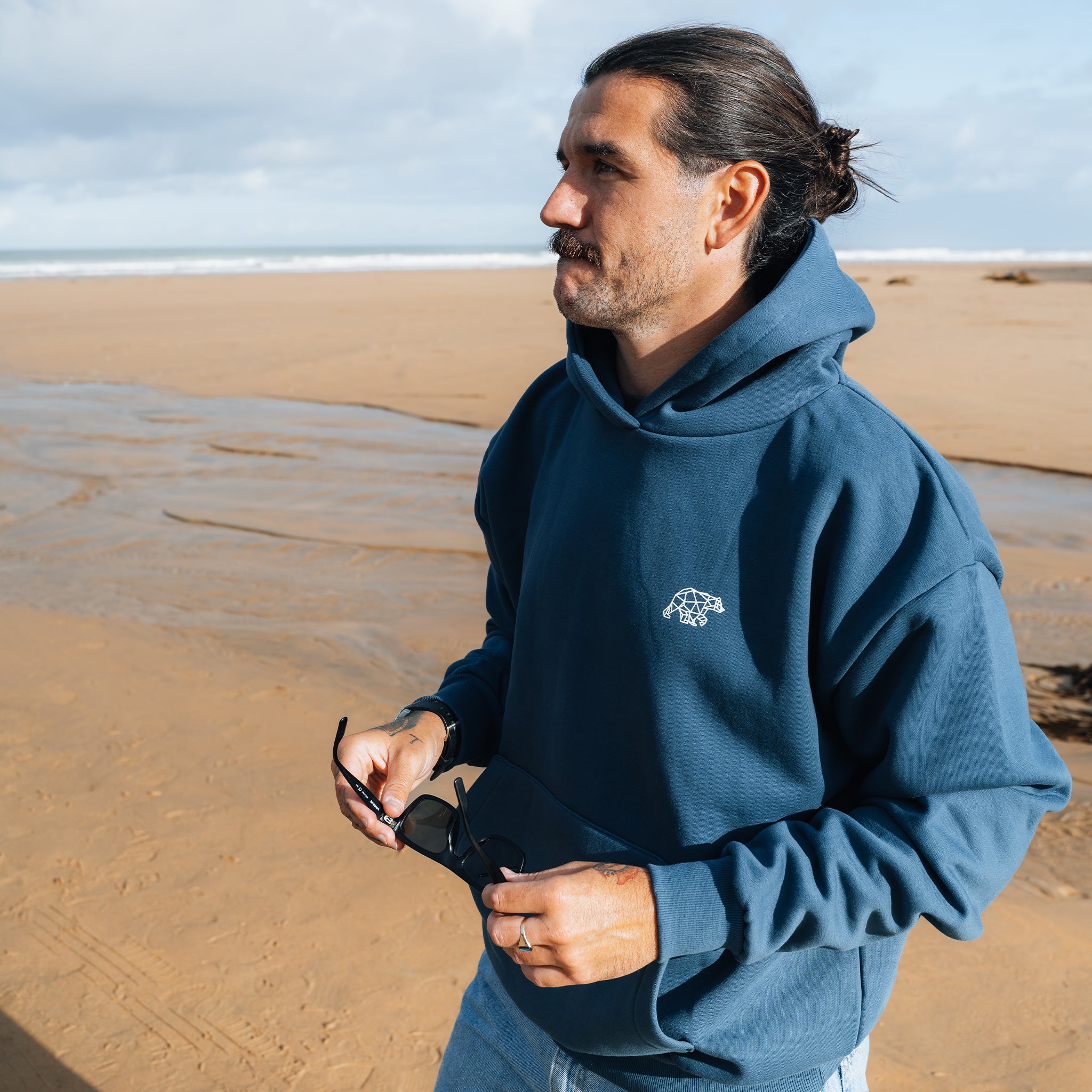 3 Tier Heavyweight Hoodie - Vintage Blue