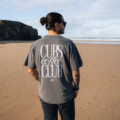 Coffee Club Heavyweight Relaxed T-Shirt - Washed Brown