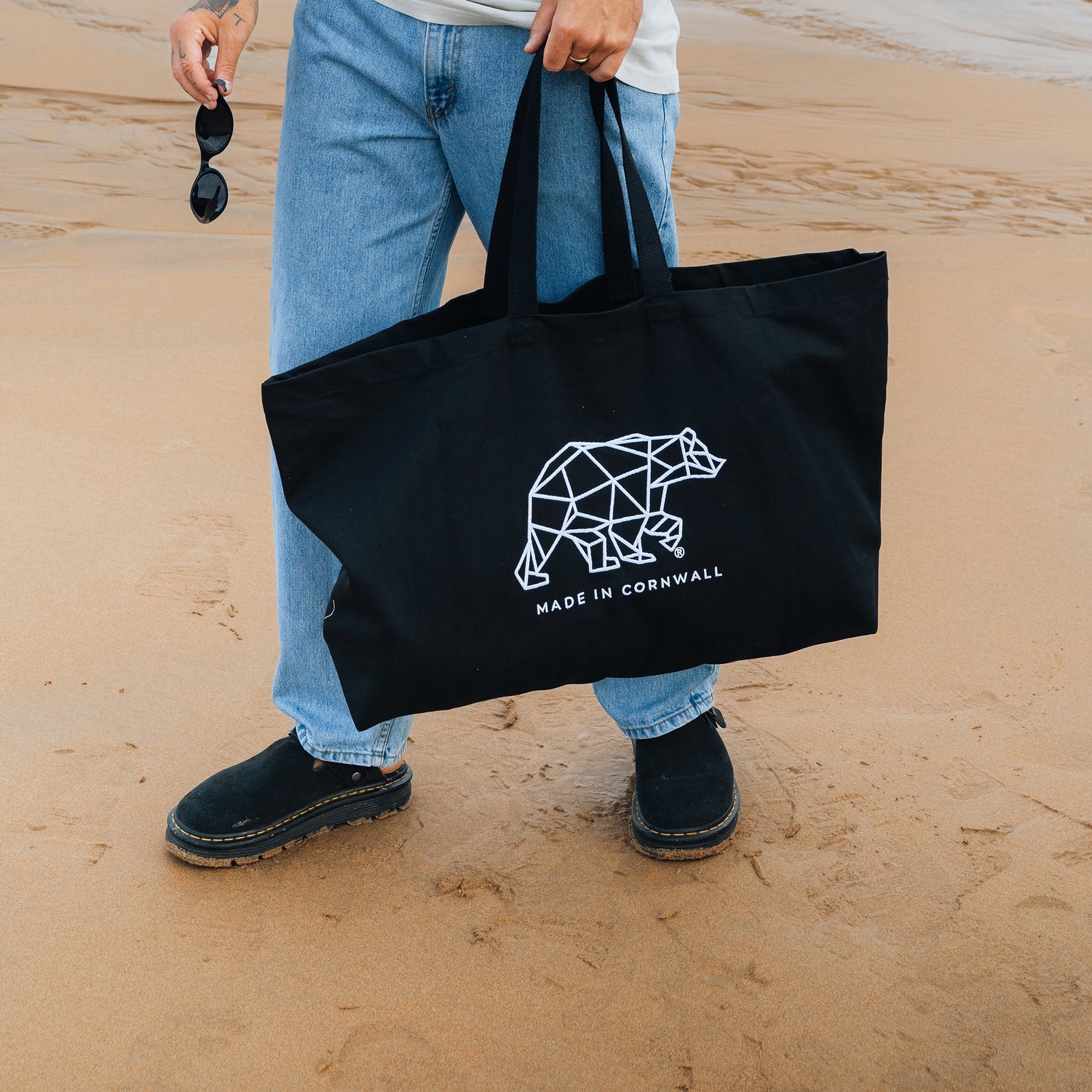Polybear Oversized Black Beach Bag