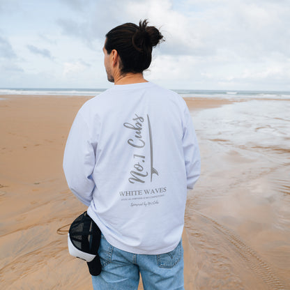 Waves Heavyweight Relaxed Long Sleeve T-Shirt - White