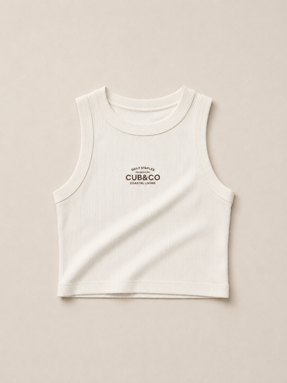 Cub&amp;Co Ribbed Vest -Cornish Cream