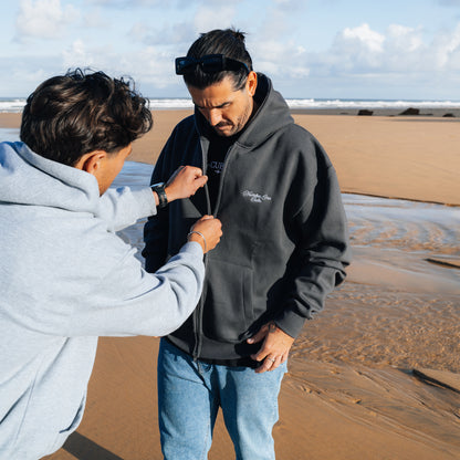 Written Heavyweight Zip Up Hoodie - Slate Grey