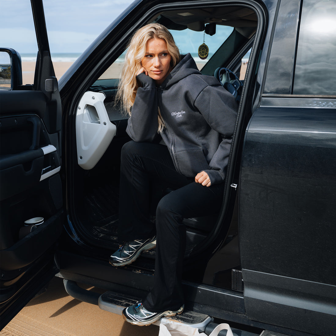 Written Heavyweight Zip Up Hoodie - Slate Grey