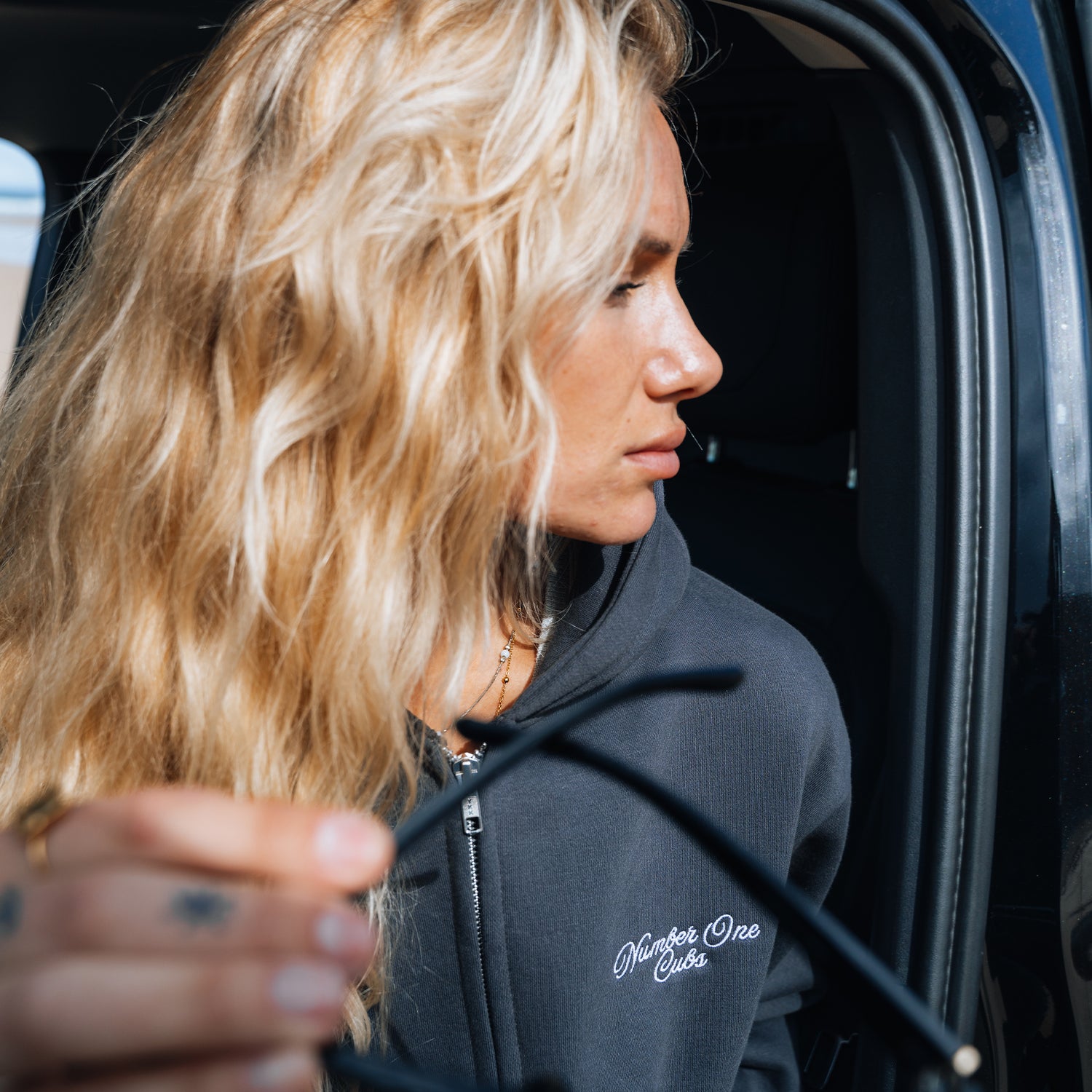 Written Heavyweight Zip Up Hoodie - Slate Grey